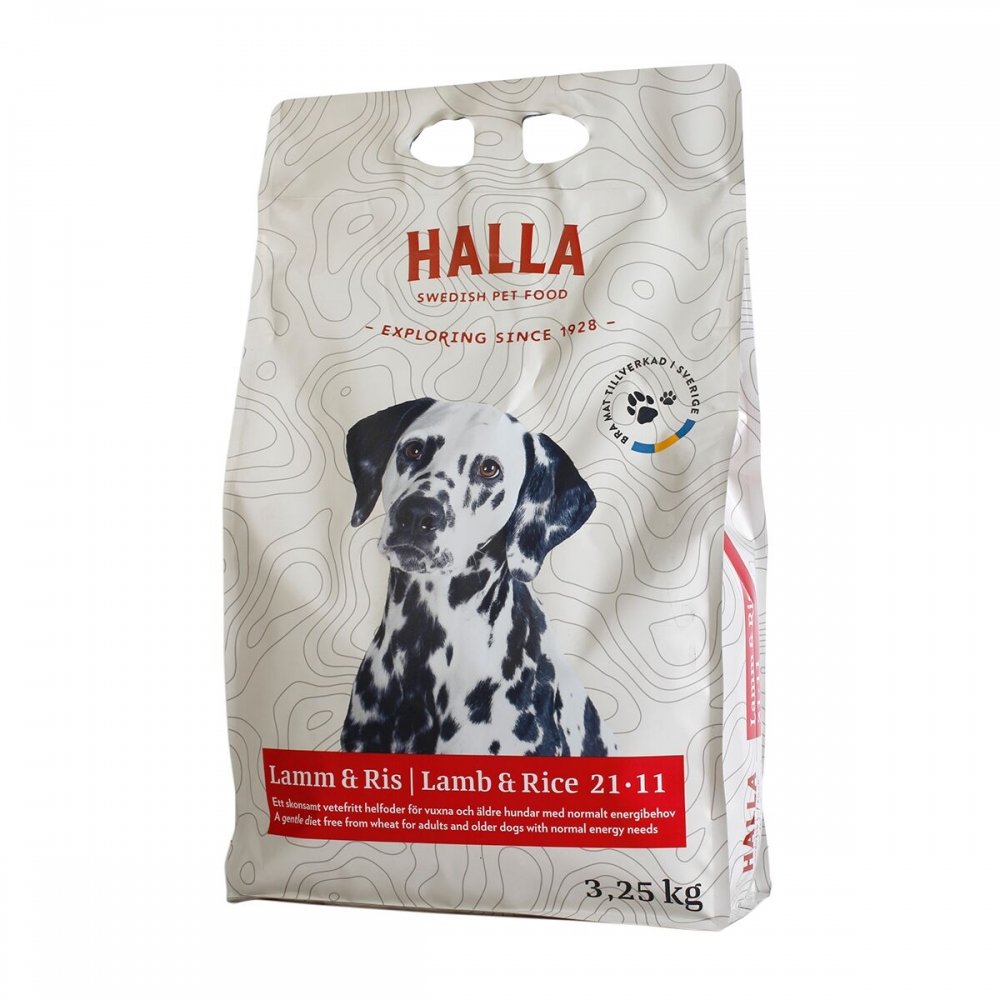 Halla Lam & Ris 21-11 (3,25 kg) Hund - Hundemat - Tørrfôr