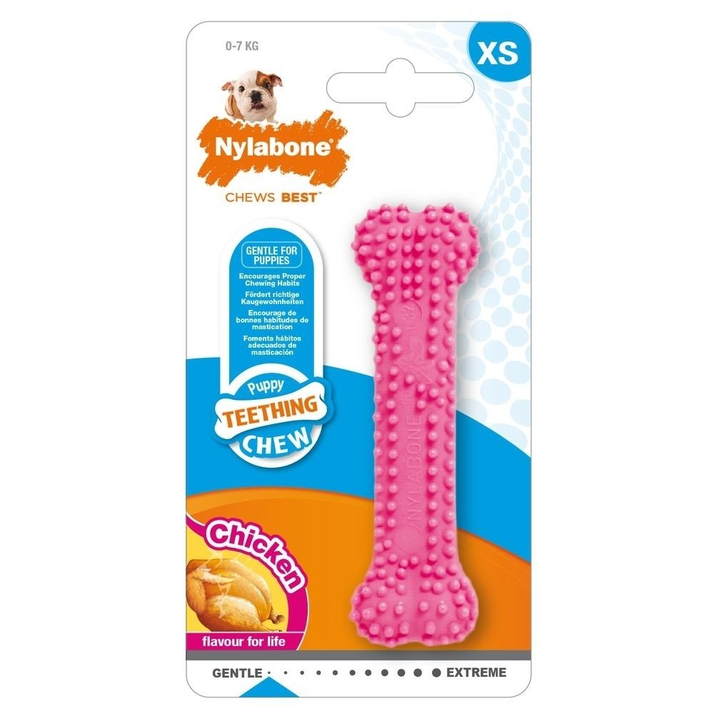 Nylabone Puppy Teething Dental Chew Rosa Valp - Valpeleker