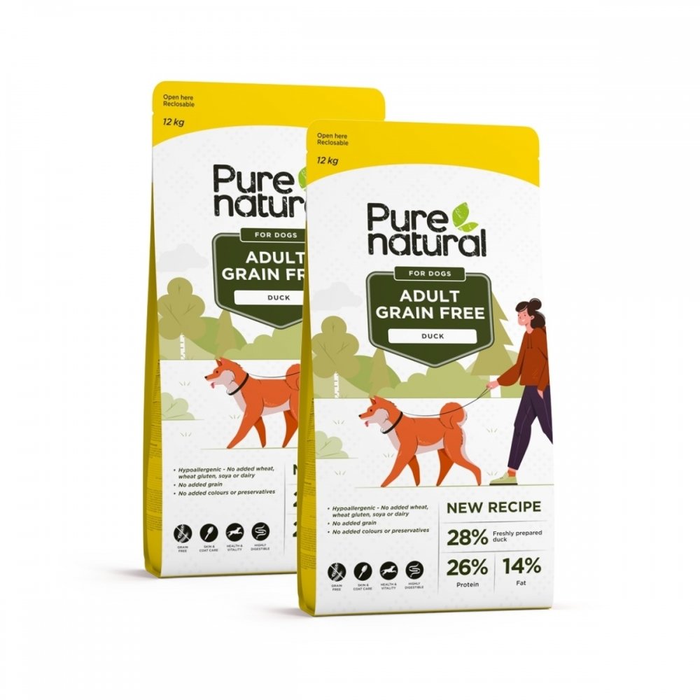 Bilde av Purenatural Dog Adult Grain Free Duck 2 x 12 kg - Alt til hunden