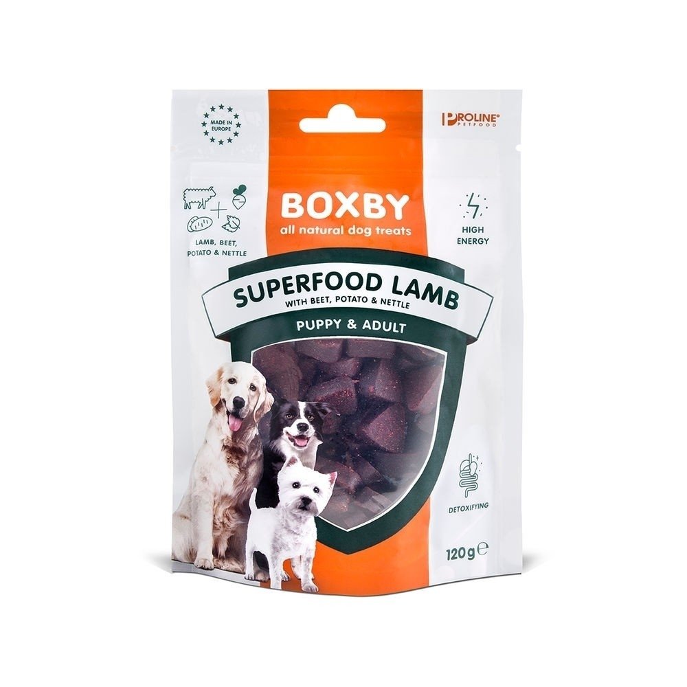 Boxby Superfood Lam, Bete & Nesle 120 g Hund - Hundegodteri - Godbiter til hund