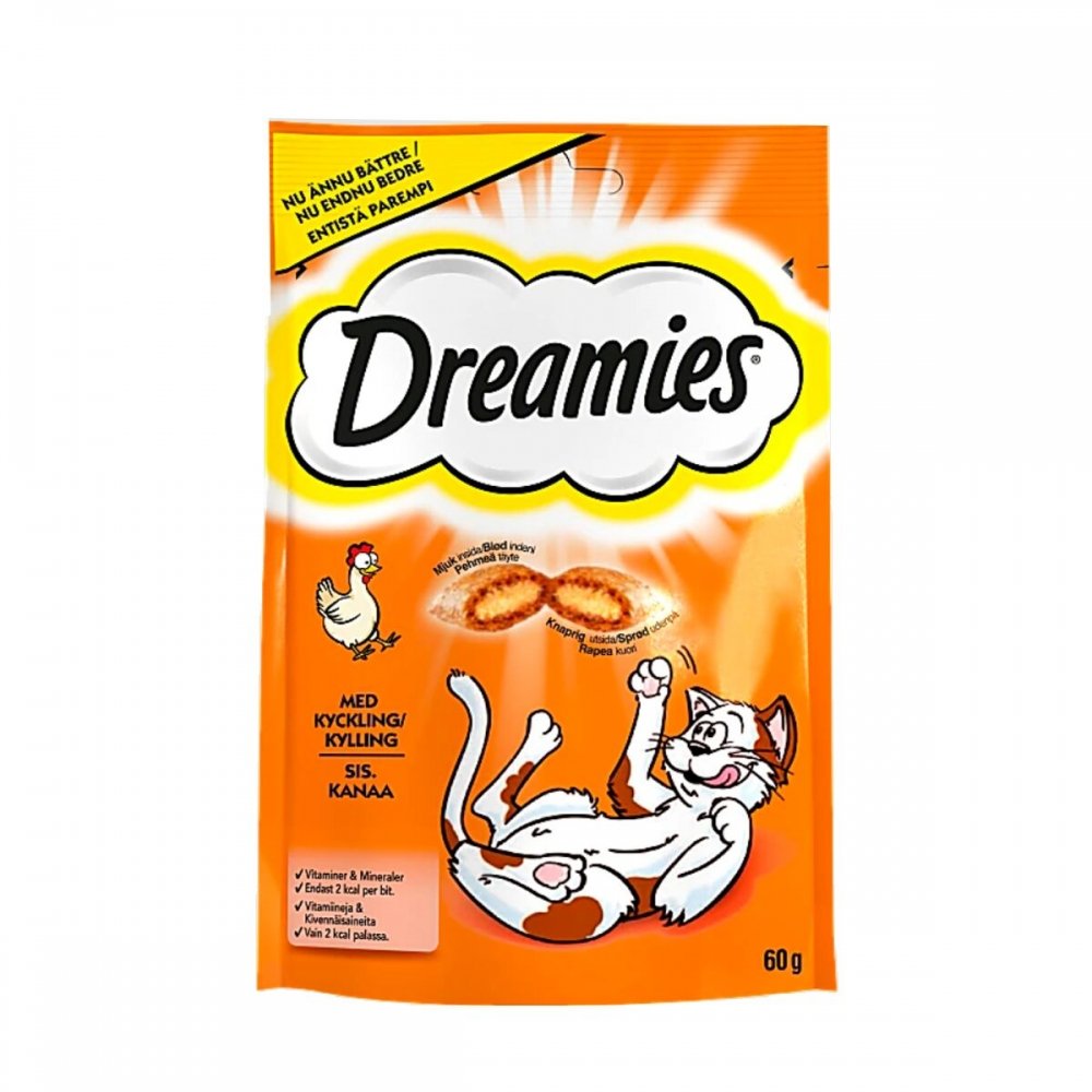 Dreamies Kylling 60 g Katt - Kattegodteri