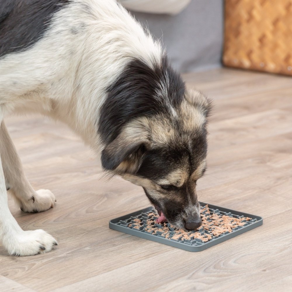 Trixie Lick'n'Snack Slickmatta Grå 20 cm Hund - Matplass - Slow feeder & Slikkematte til hund