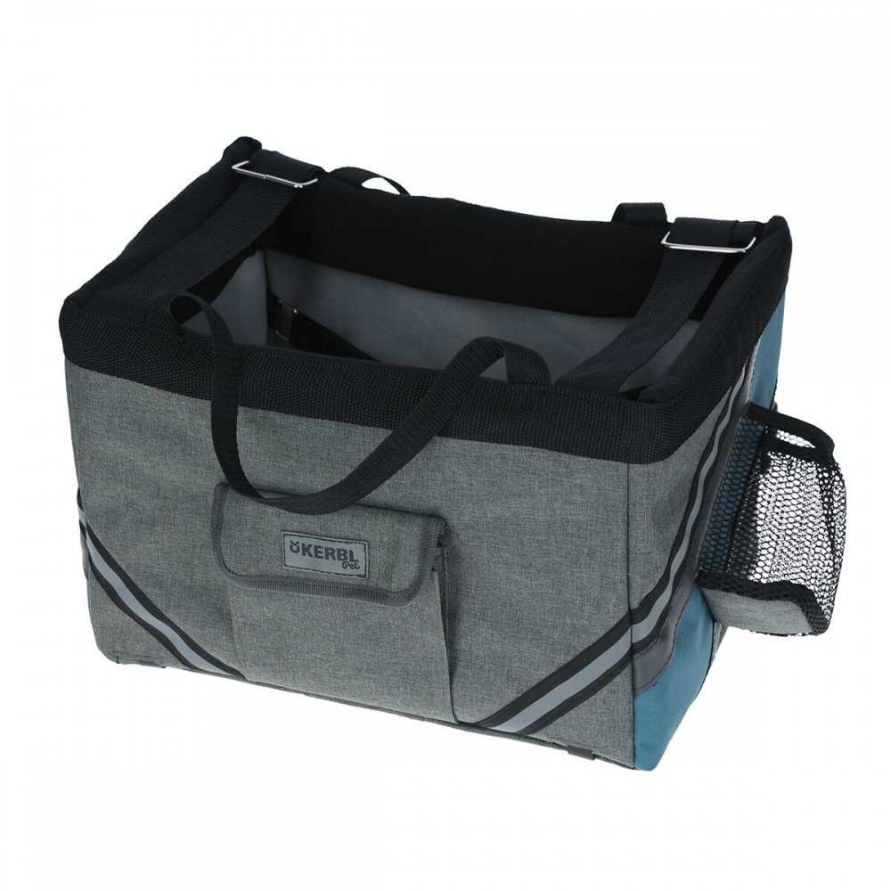 KERBL Vacation cykeltaske til hund/kat, gråblå, op til 7 kg - 38x25x25 cm