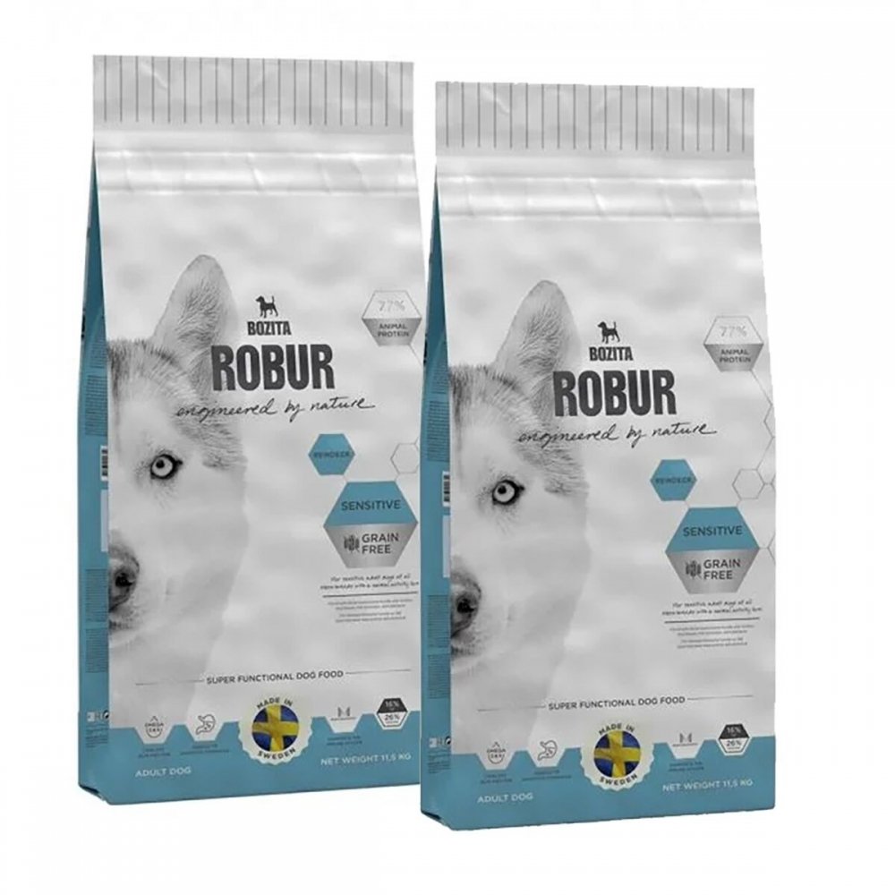 Robur Sensitive Grain Free Reindeer 2x11,5kg Hund - Hundemat - Tørrfôr