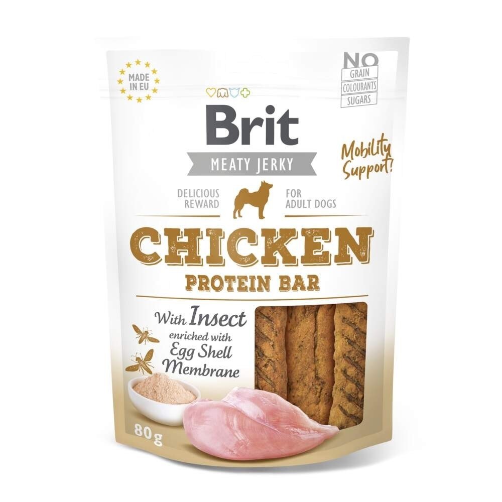 Bilde av Brit Care Meaty Jerky Proteinbar Chicken Insect 80 G