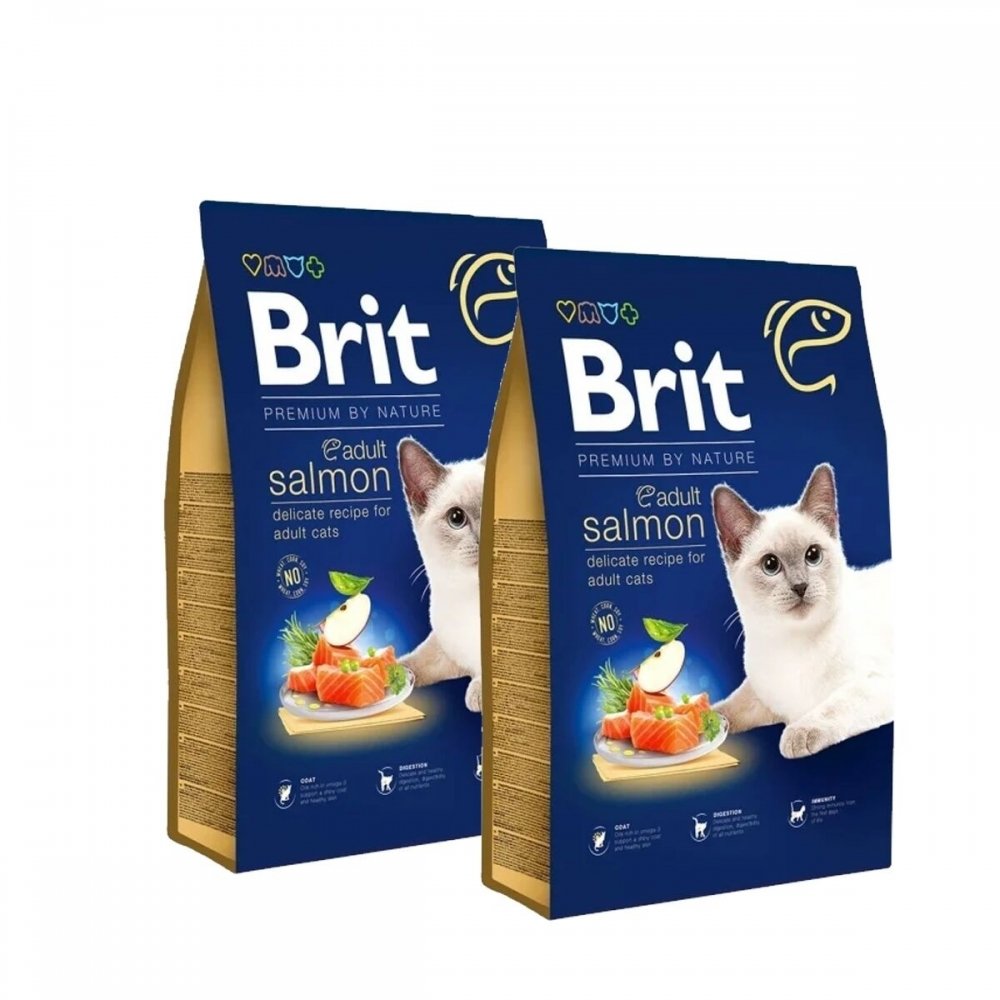 Bilde av Brit Premium By Nature Cat Adult Salmon 2x8 Kg