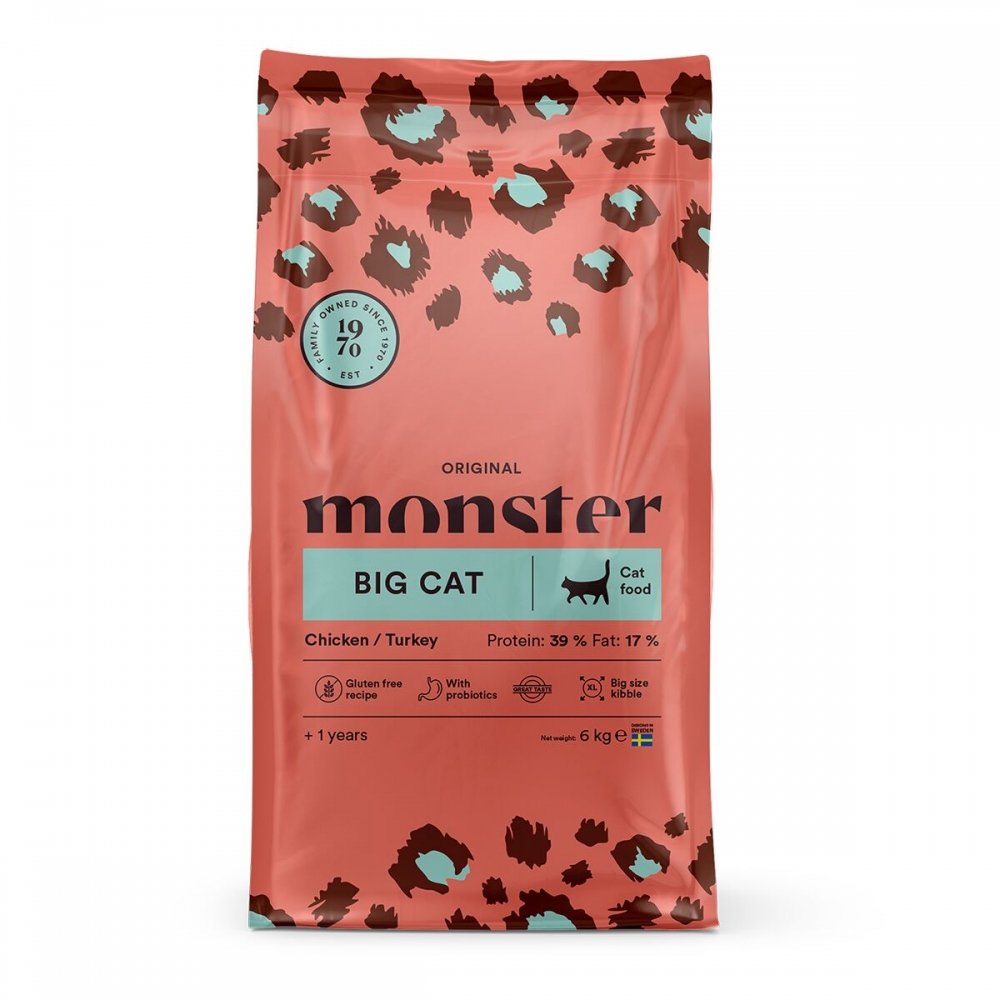 Monster Cat Original Big Cat Chicken & Turkey (6 kg) Katt - Kattemat - Tørrfôr