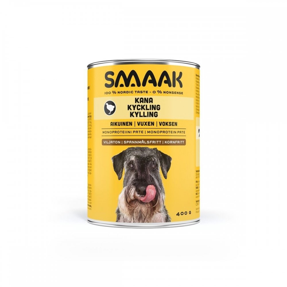 SMAAK Dog Adult Spannmålsfri Kylling 400 g Hund - Hundemat - Våtfôr