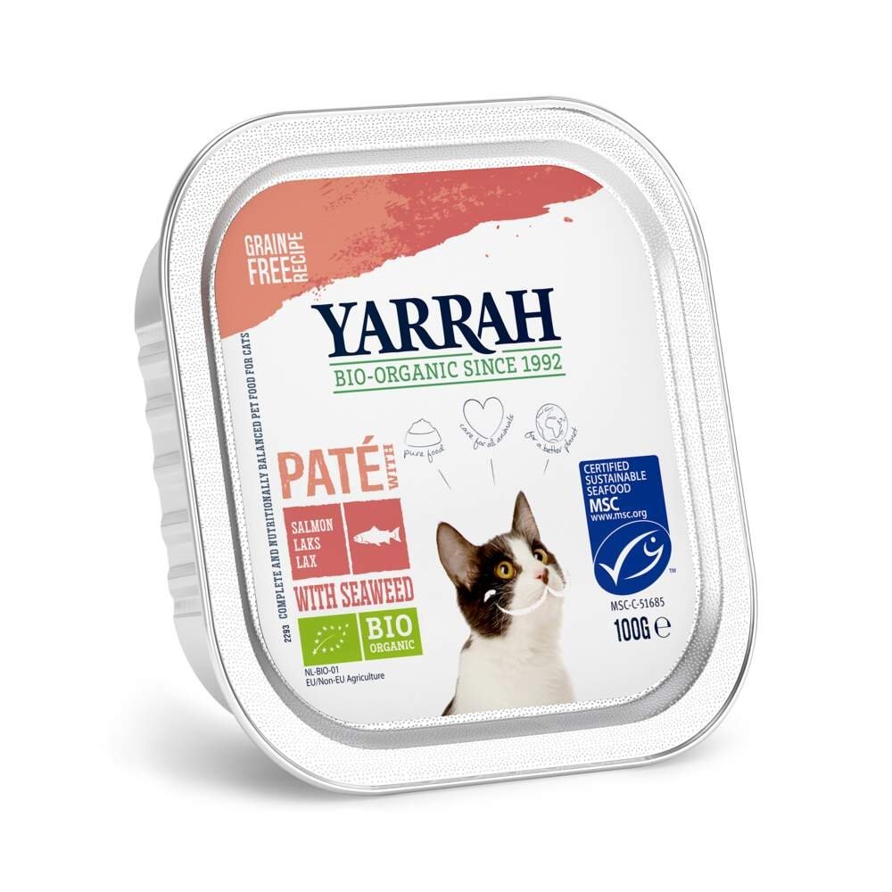 Yarrah Organic Cat Salmon Paté Grain Free 100 g Katt - Kattemat - Våtfôr