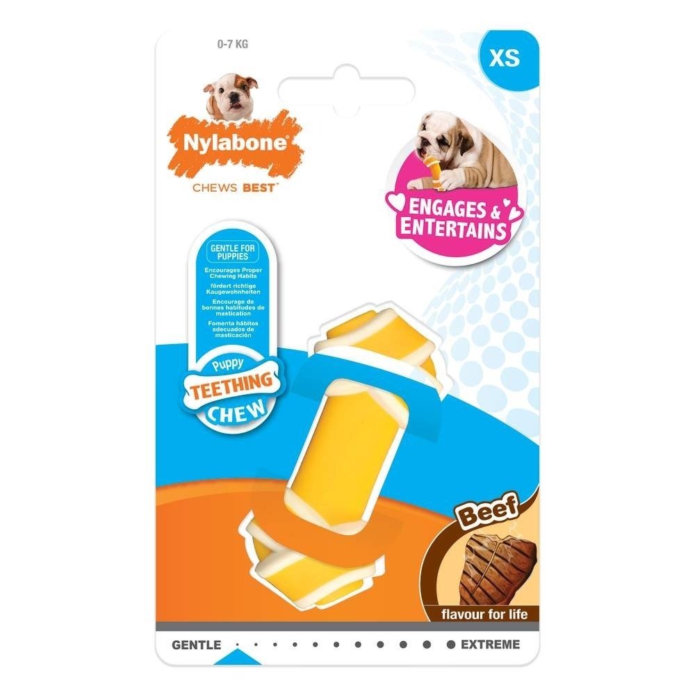 Nylabone Puppy KnotBone Beef XS Valp - Valpeleker