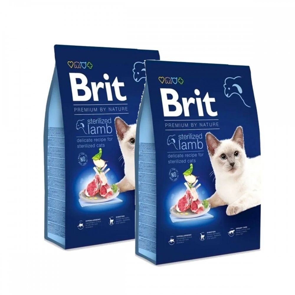 Bilde av Brit Premium By Nature Cat Sterilized Lamb 2x8 Kg