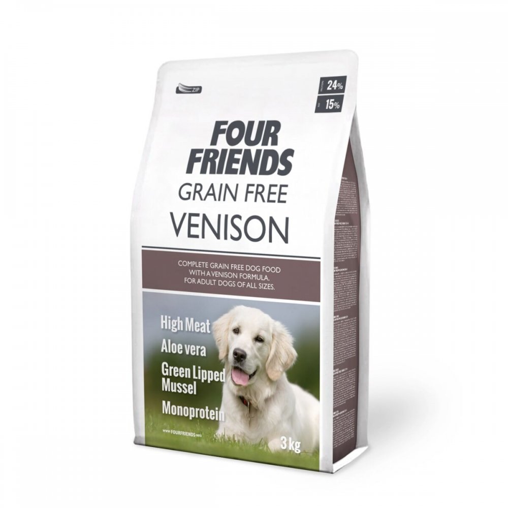 FourFriends Dog Grain Free Venison (3 kg) Hund - Hundemat - Voksenfôr til hund