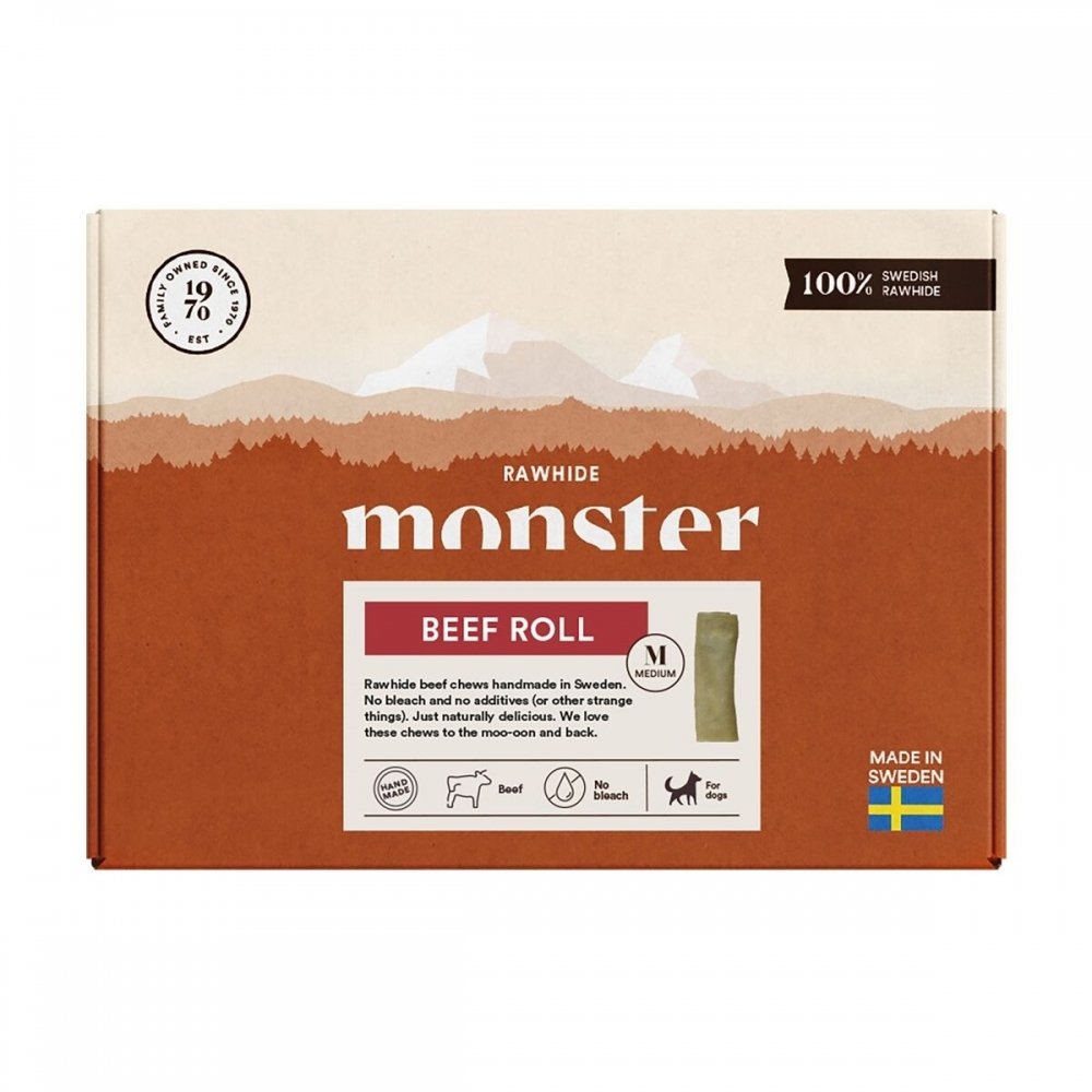 Monster Beef Roll Medium Box 11 st Hund - Hundegodteri - Hundebein