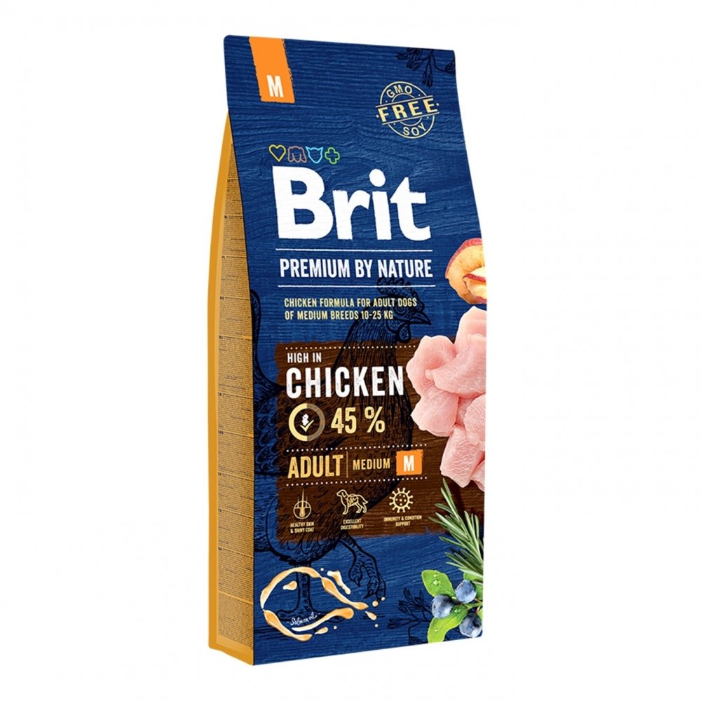 Brit Premium By Nature Dog Adult Medium Chicken (15 kg) Hund - Hundemat - Voksenfôr til hund