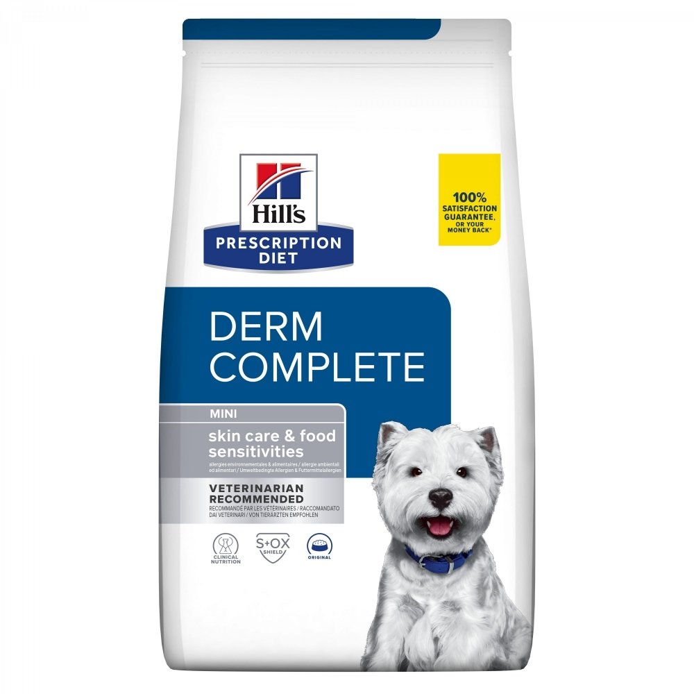 Hill&#39;s Prescription Diet Canine Derm Complete Skin Care & Food Sensitivities Mini (6 kg) Veterinærfôr til hund - Hudproblem