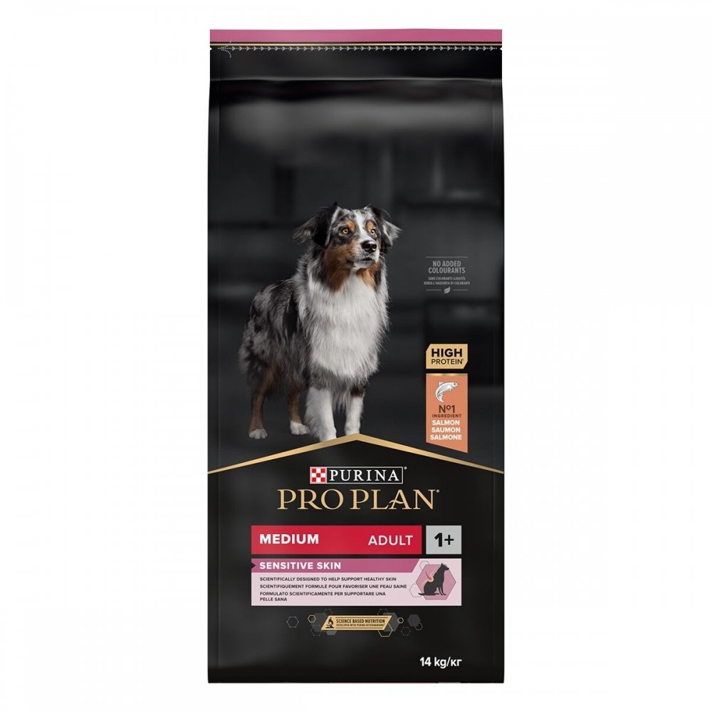 Purina Pro Plan Dog Adult Medium Sensitive Skin Salmon (14 kg) Hund - Hundemat - Spesialfôr - Hundefôr til følsom hud