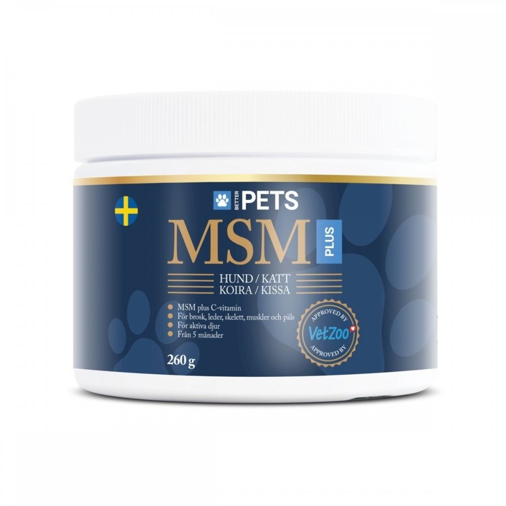 Better Pets MSM Plus 260 g Hund - Hundehelse - Kosttilskudd