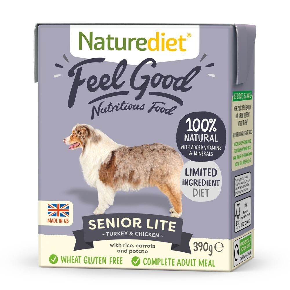 Naturediet Feel Good Senior Lite Kalkun og Kylling (390 g) Hund - Hundemat - Seniorfôr til hund