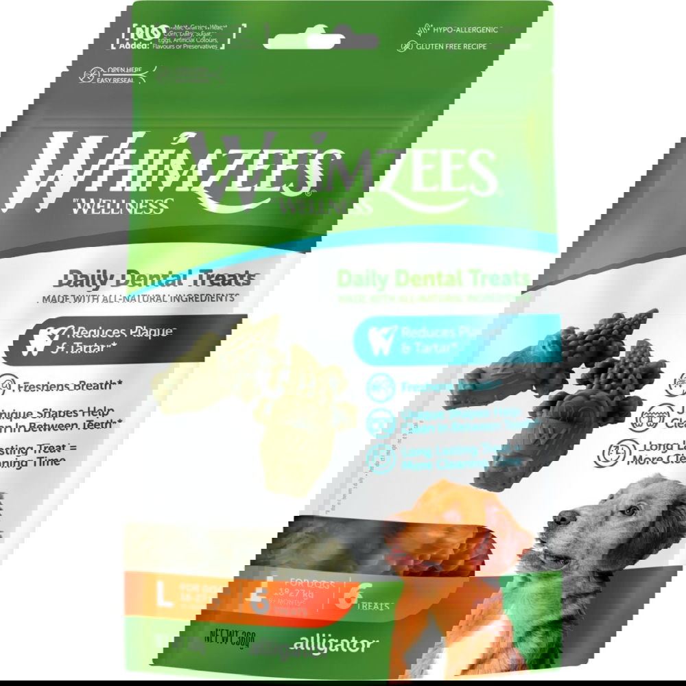 Whimzees Alligator L, 6 stk, 360 g MP - (6 pk/ps)