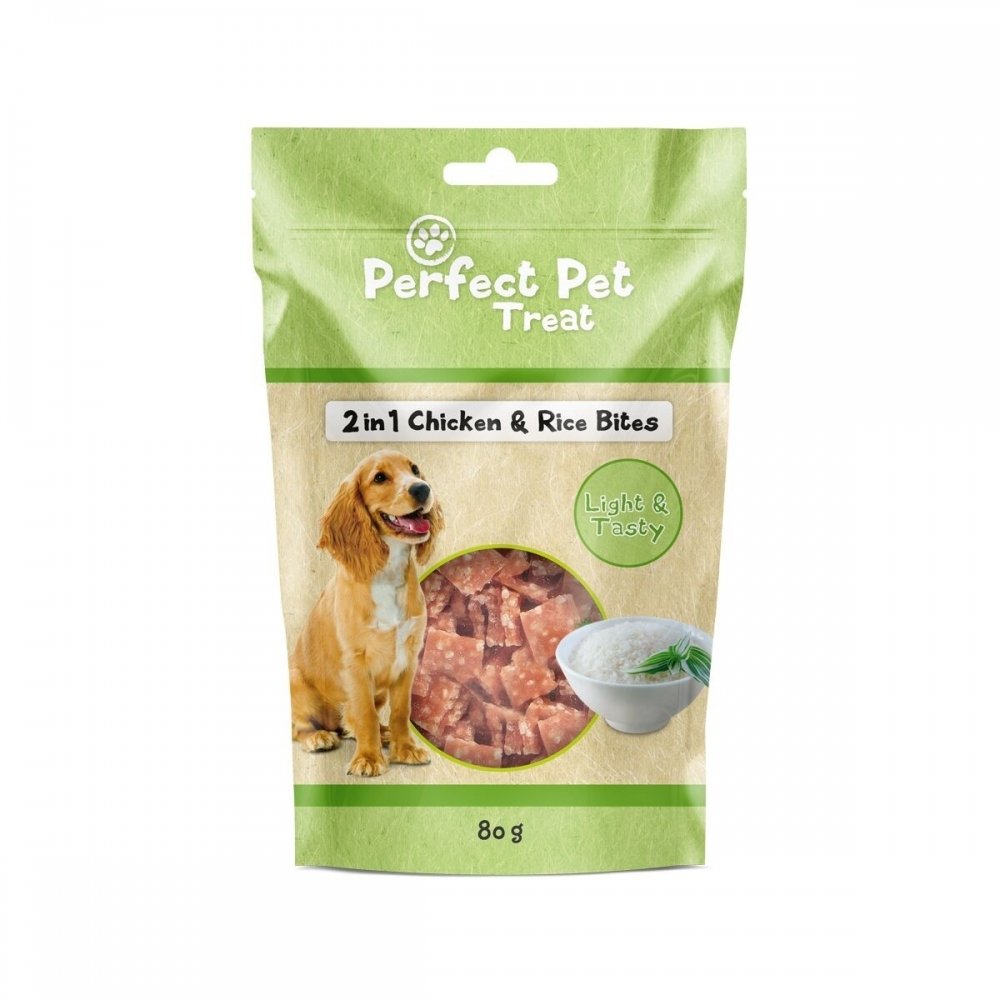 Bilde av Perfect Pet 2-in-1 Chicken & Rice Bites 80 g - Alt til hunden