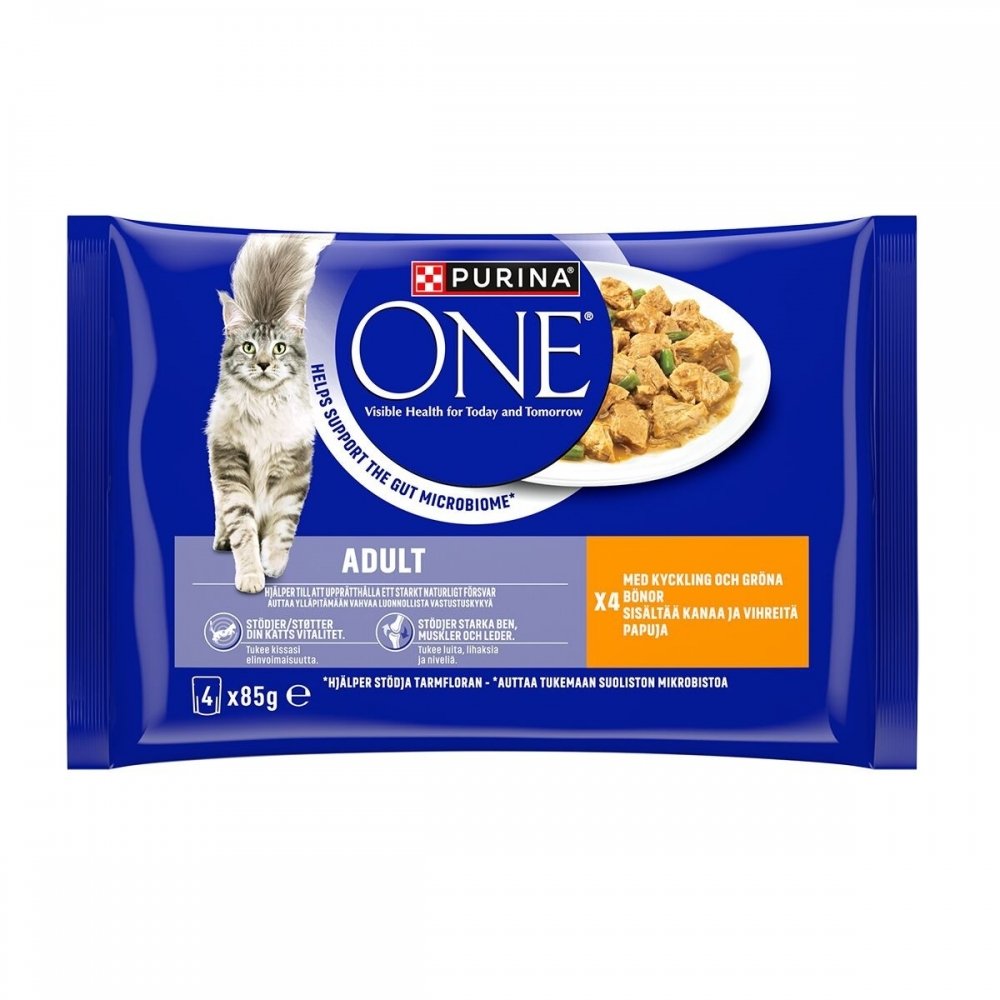 Purina ONE Cat Adult 4x85 g Katt - Kattemat - Våtfôr