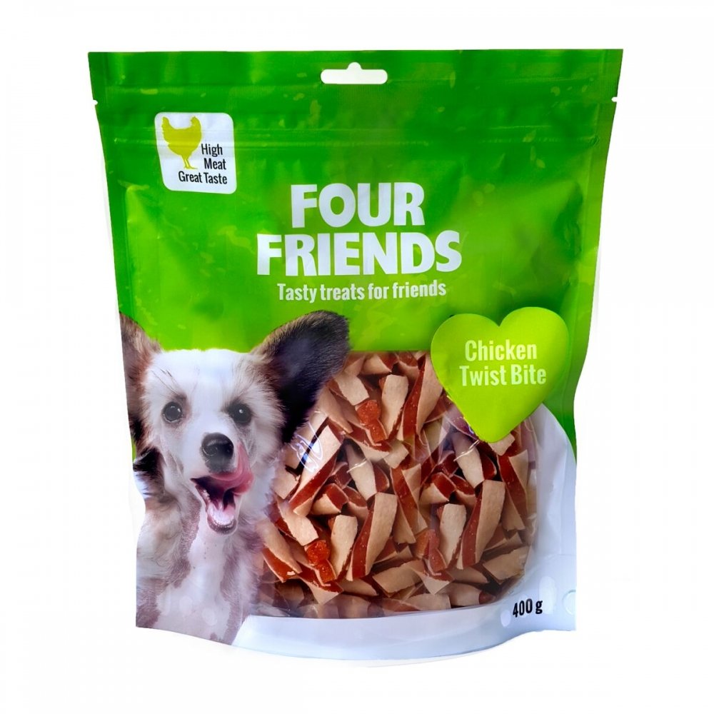 FourFriends Dog Chicken Twist Bite 400 g Hund - Hundegodteri - Godbiter til hund