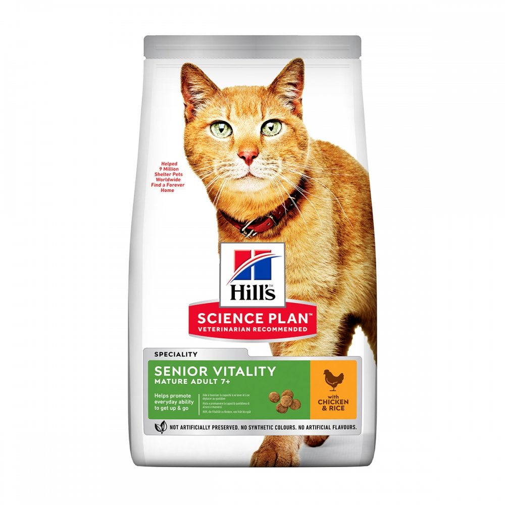 Hill's Science Plan Cat Mature Adult 7+ Senior Vitality Kylling & Ris (6 kg)