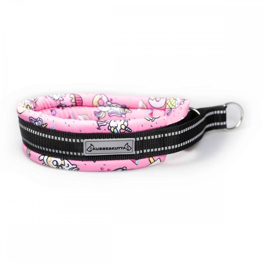 Kusse&Kutta Hundhalsband Bred Modell Rosa Donuts (6) Hund - Hundeutstyr - Hundehalsbånd