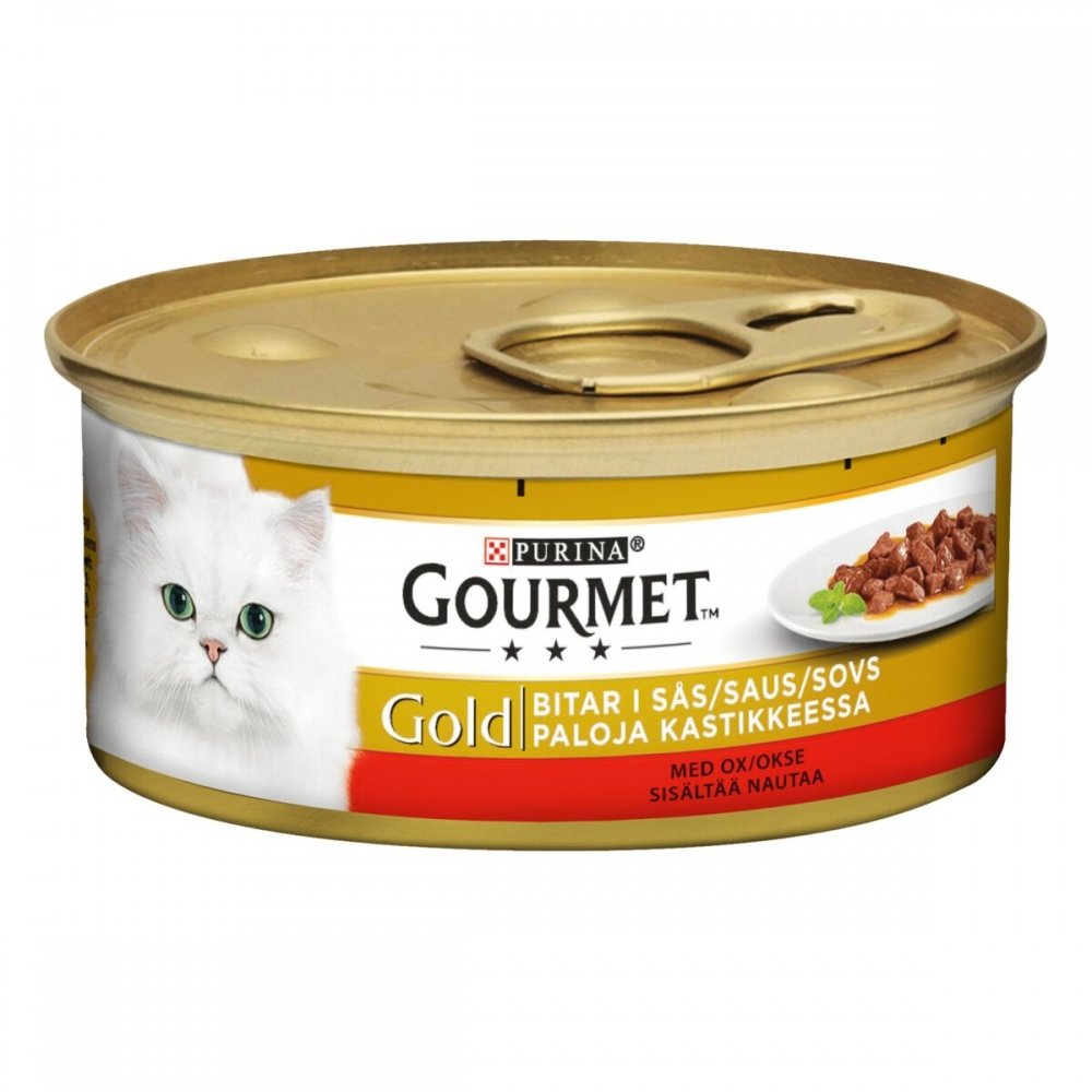 Gourmet Gold Okse i Saus 12x85 g Katt - Kattemat - Våtfôr