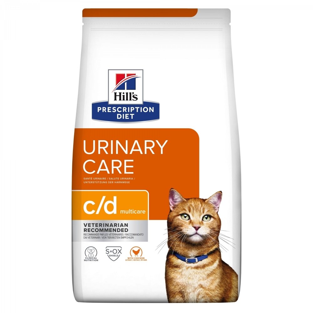 Hill's Prescription Diet Feline c/d Urinary Care Multicare Chicken (12 kg) Veterinærfôr til katt - Problem med urinveiene