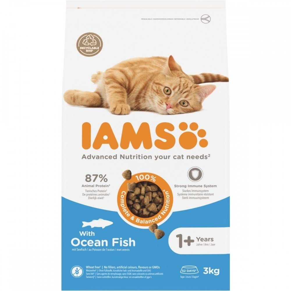Iams for Vitality Cat Adult Ocean Fish (3 kg) Katt - Kattemat - Voksenfôr til katt