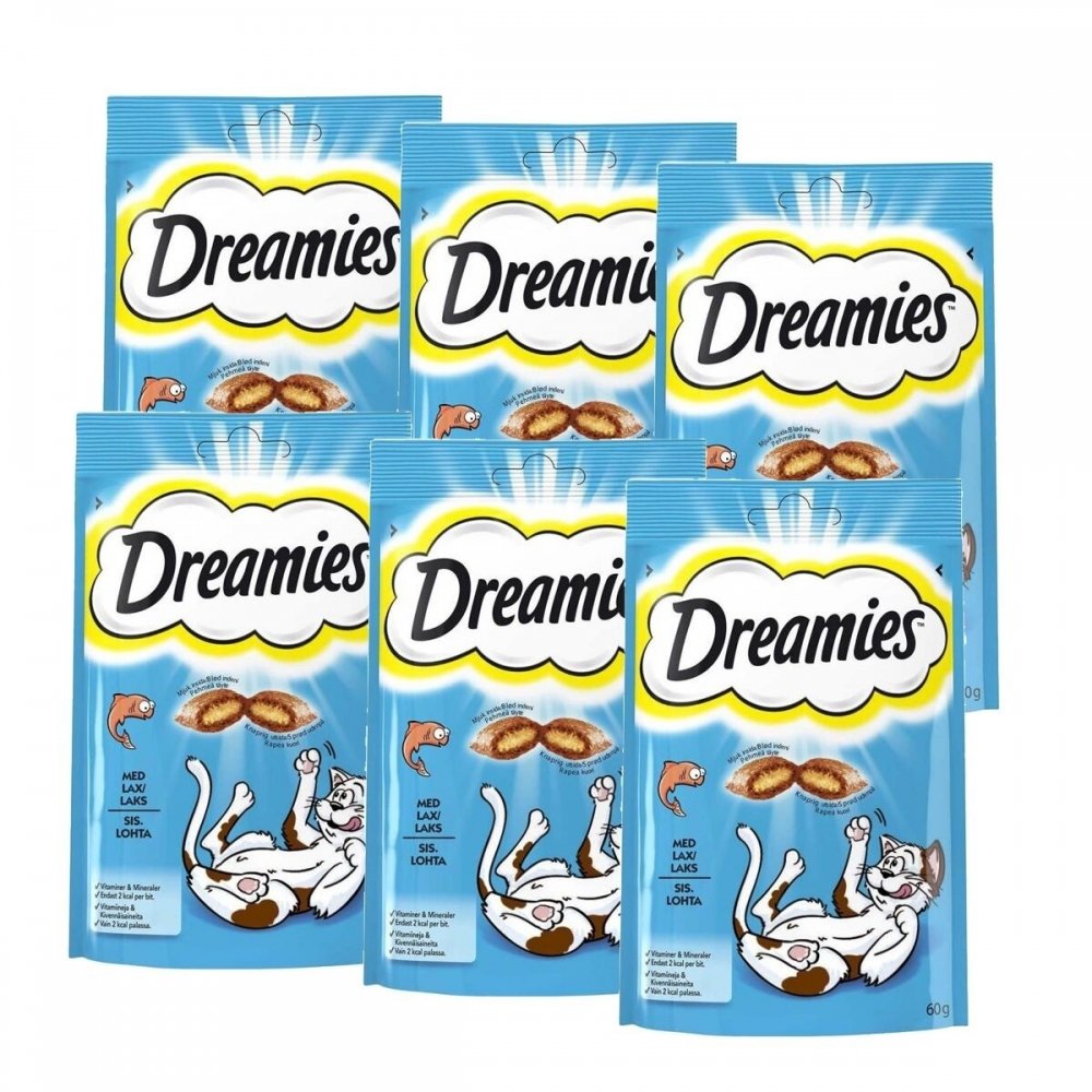 Dreamies Laks 6x60 g Katt - Kattegodteri