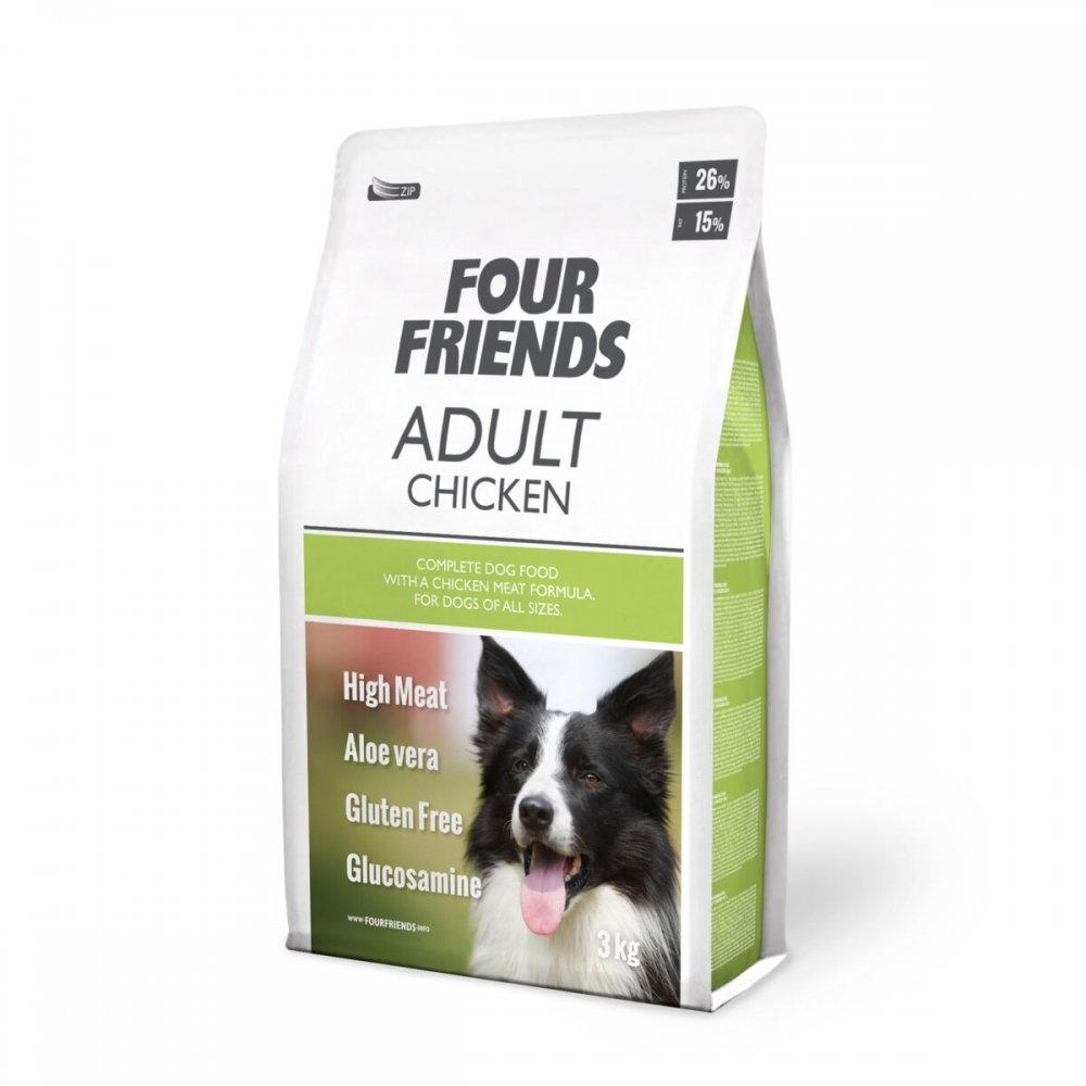 FourFriends Dog Adult Chicken (3 kg) Hund - Hundemat - Voksenfôr til hund