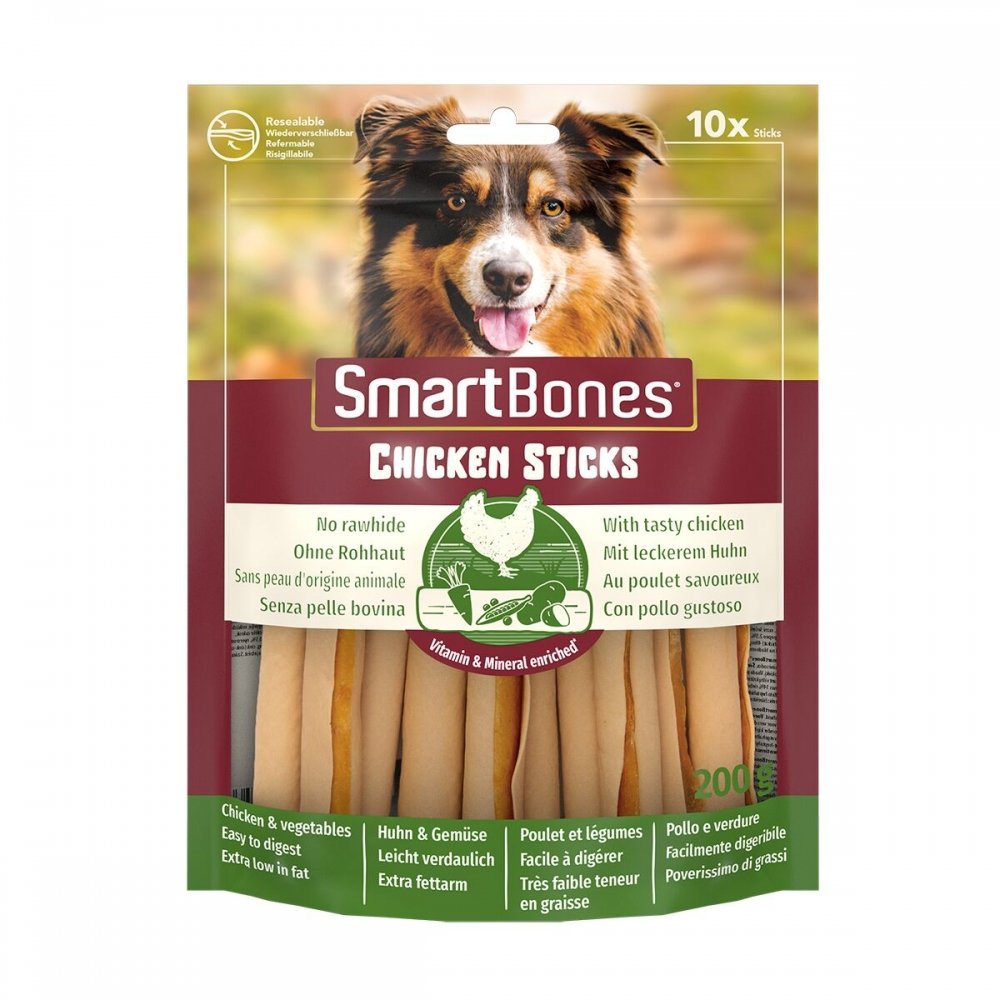 SmartBones Sticks Kylling 10-pk Hund - Hundegodteri - Hundebein