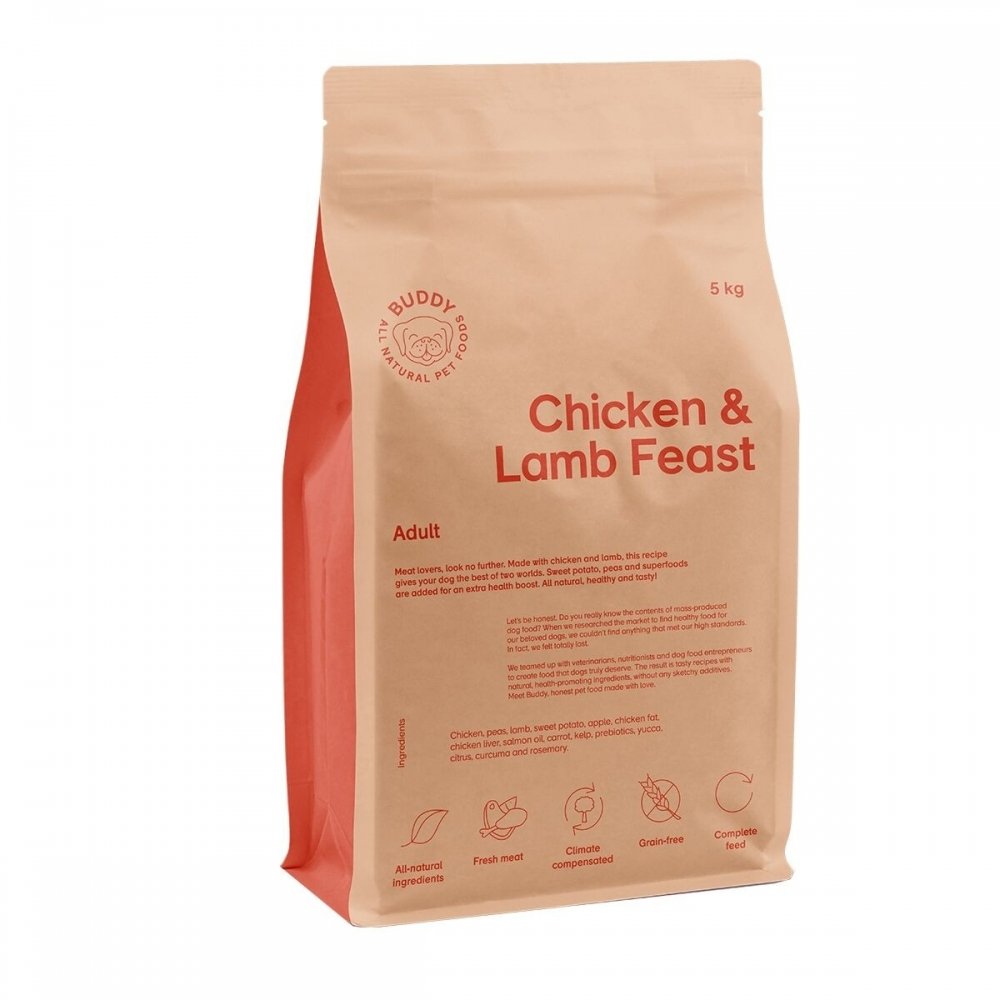 Bilde av Buddy Petfoods Chicken + Lamb Feast 12 Kg (5 Kg)