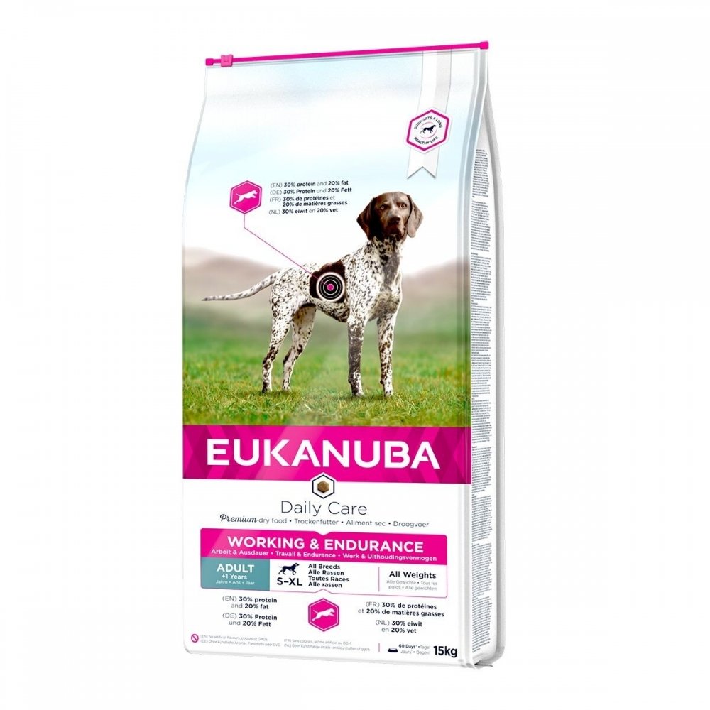 Eukanuba Dog Daily Care Adult Working & Endurance (15 kg) Hund - Hundemat - Voksenfôr til hund
