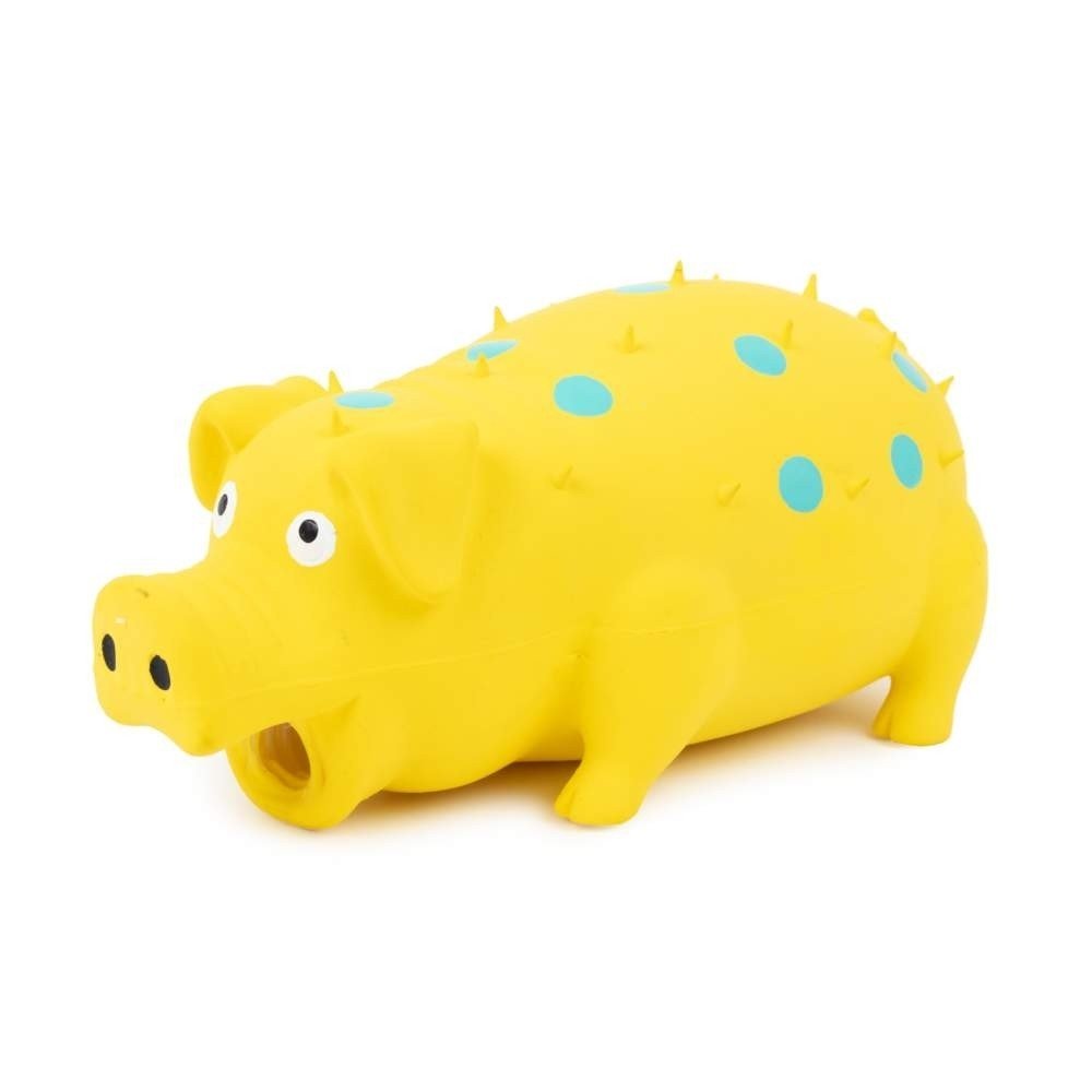 Little&Bigger Latex Spotted Pig Yellow 15 cm (Gul) Hund - Hundeleker - Pipeleker