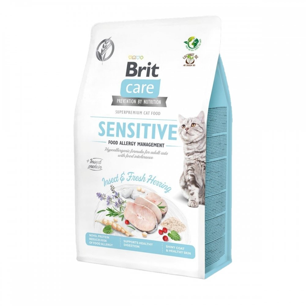 Brit Care Cat Grain Free Sensitive Insect & Fresh Herring (400 g) Katt - Kattemat - Spesialfôr - Kattemat for følsom mage