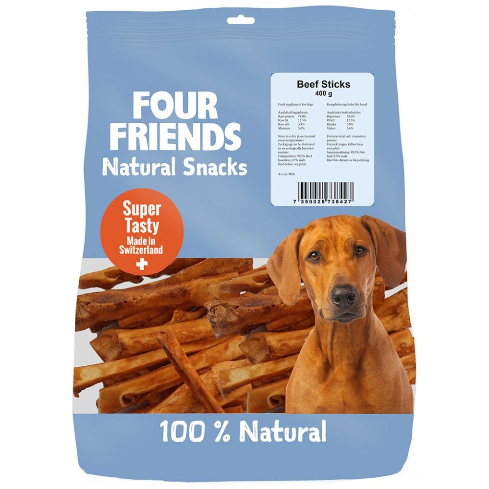 FourFriends Dog Natural Snacks Beef Stick (400 g) Hund - Hundegodteri - Tyggepinner