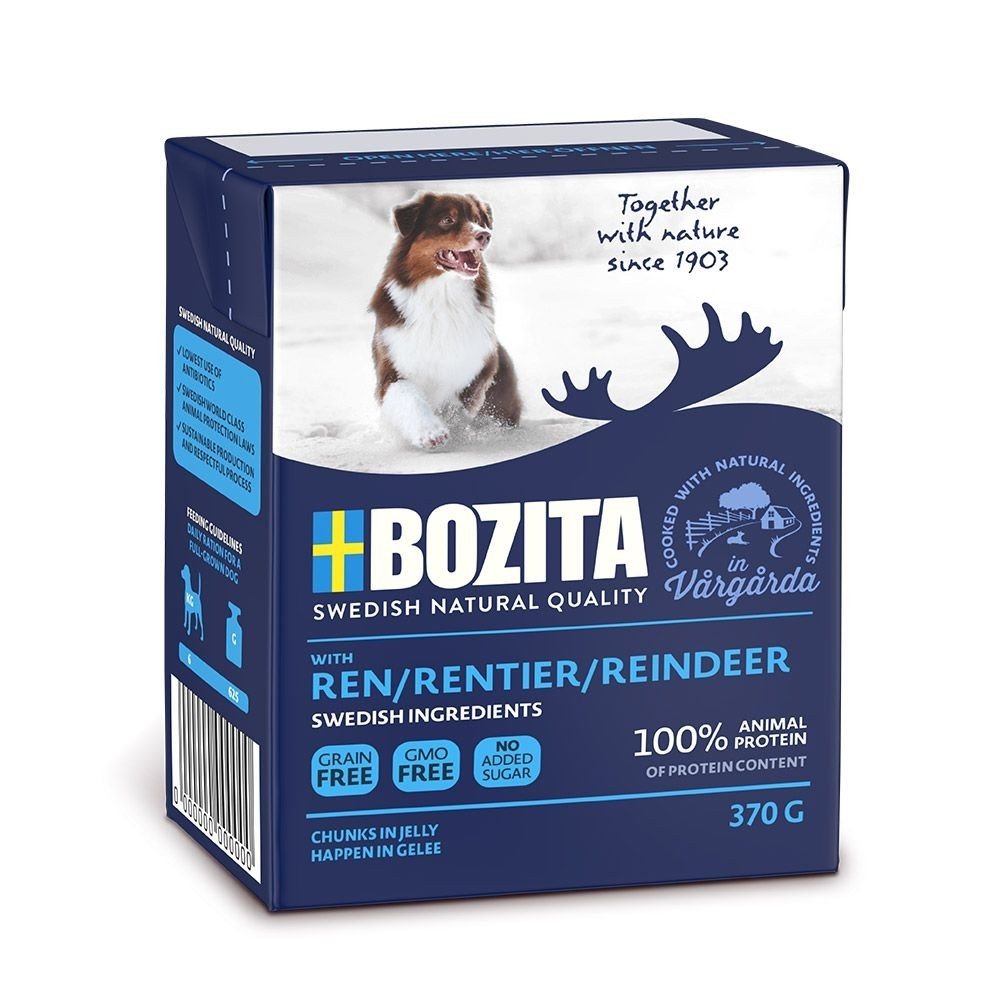Bozita Reinsdyr, Biter i Gelé 370 g Hund - Hundemat - Våtfôr