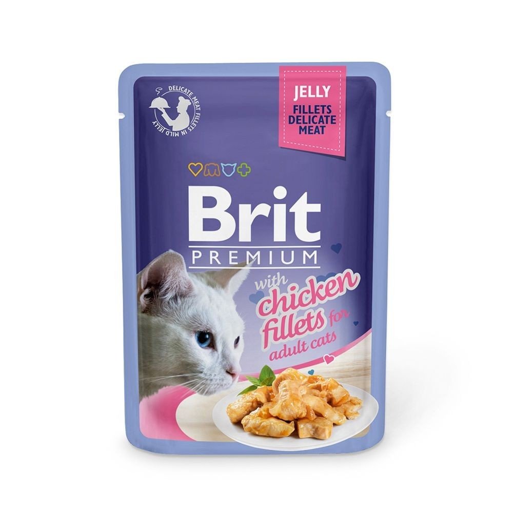 Brit Premium Pouches Fillets in Jelly with Chicken Katt - Kattemat - Våtfôr