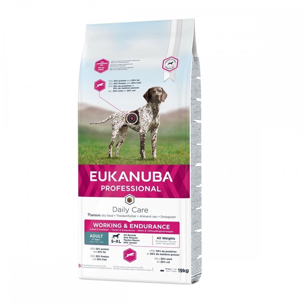 Eukanuba Dog Daily Care Adult Working & Endurance (19 kg) Hund - Hundemat - Voksenfôr til hund