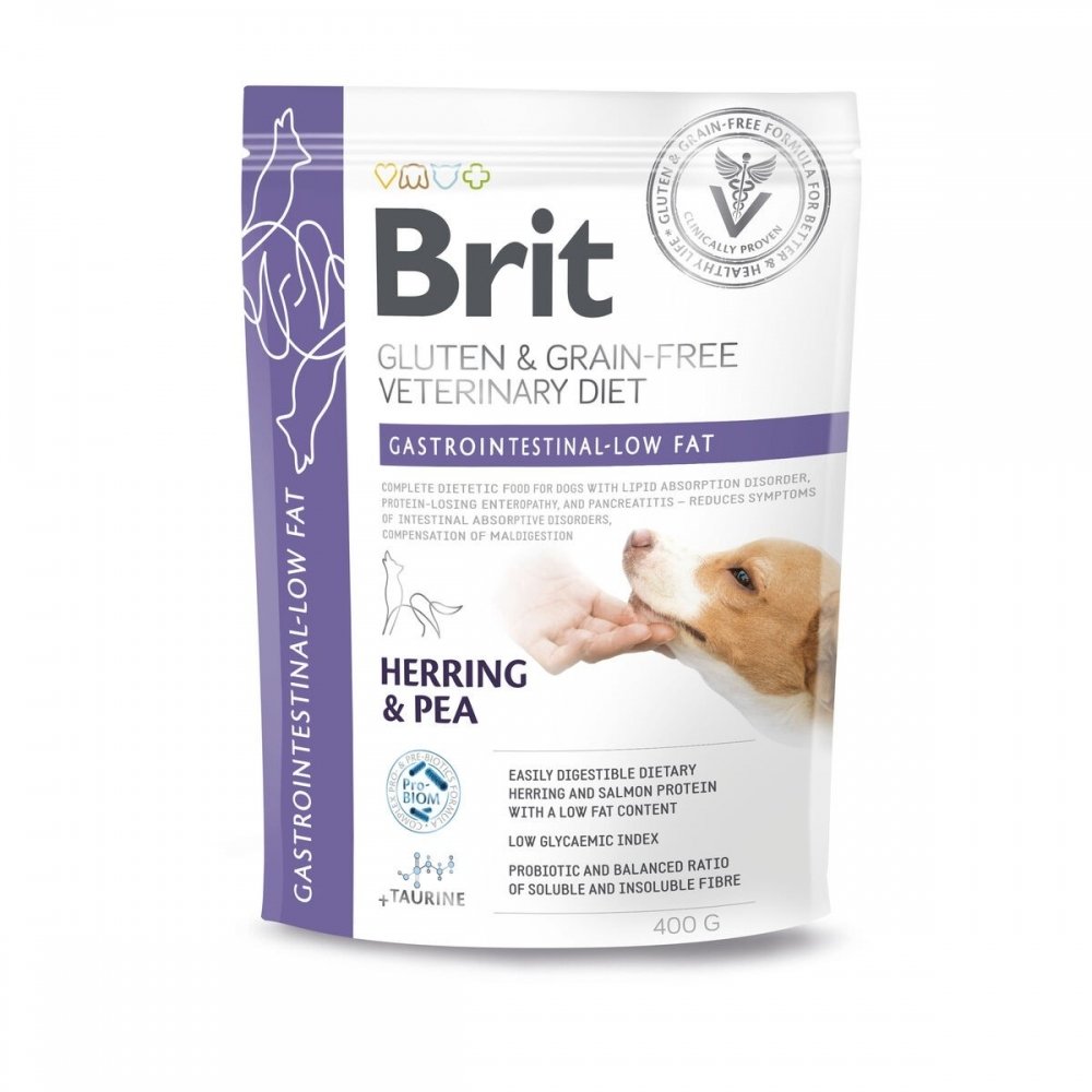Brit Veterinary Diets Dog Grain Free Gastrointestinal-Low fat (400 g) Veterinærfôr til hund - Mage- & Tarmsykdom