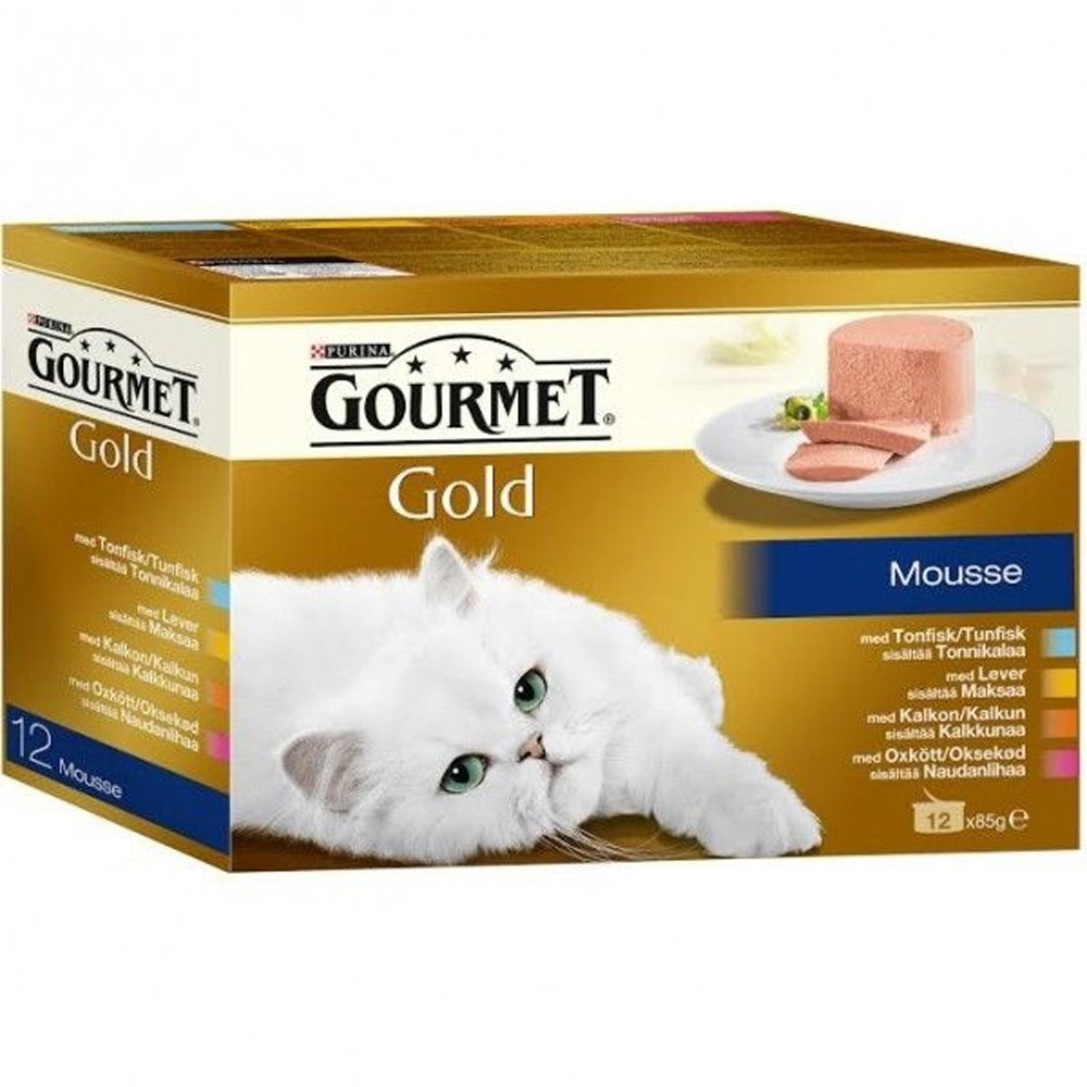 Gourmet Gold Mousse Kjøtt & Fisk 12 x 85 g Katt - Kattemat - Våtfôr