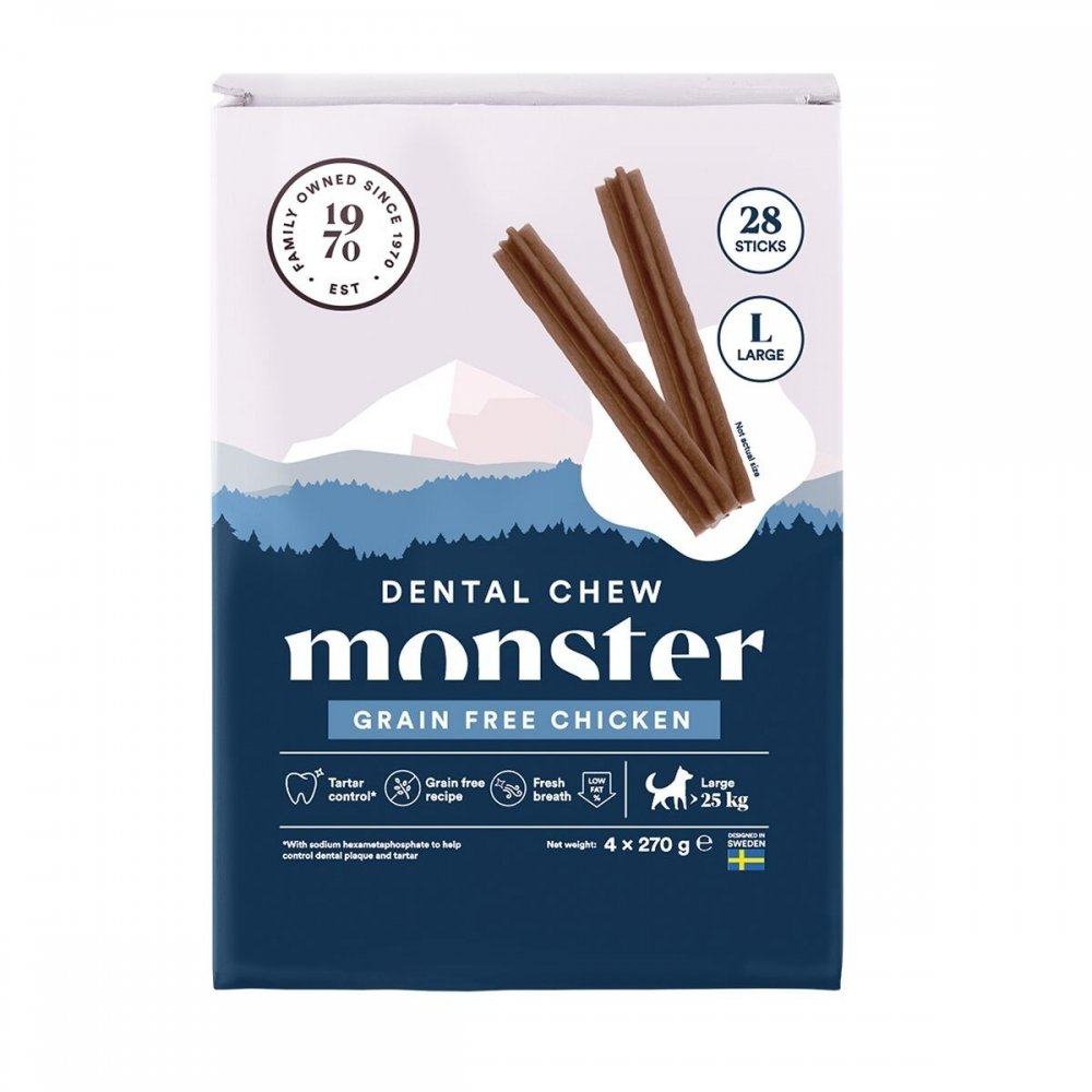 Bilde av Monster Dog Dental Chew Grain Free Chicken Large (28-pack)