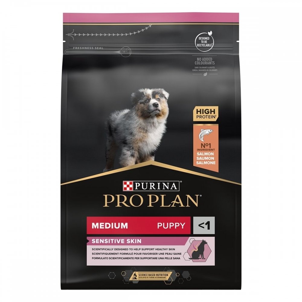 Purina Pro Plan Puppy Medium Sensitive Skin Salmon (3 kg) Valp - Valpefôr - Tørrfôr til valp