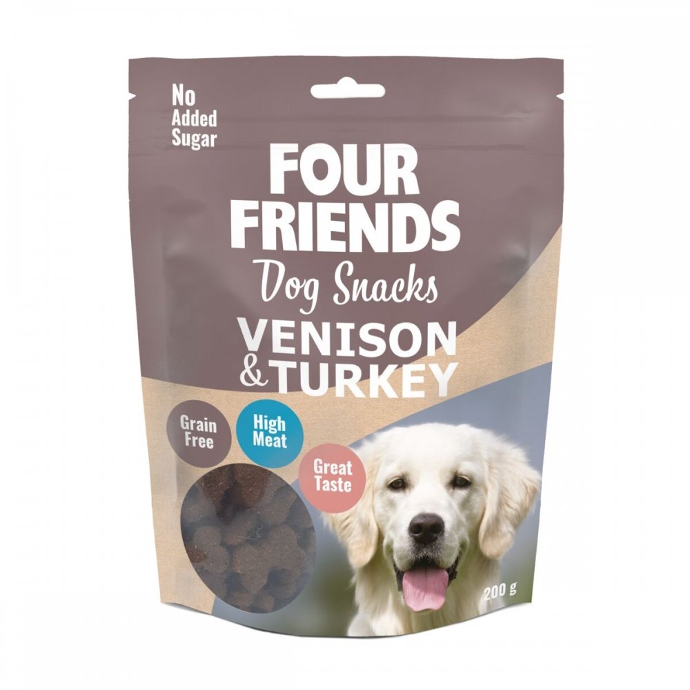 Four Friends Dog Snacks Venison & Turkey 200 g Hund - Hundegodteri - Godbiter til hund