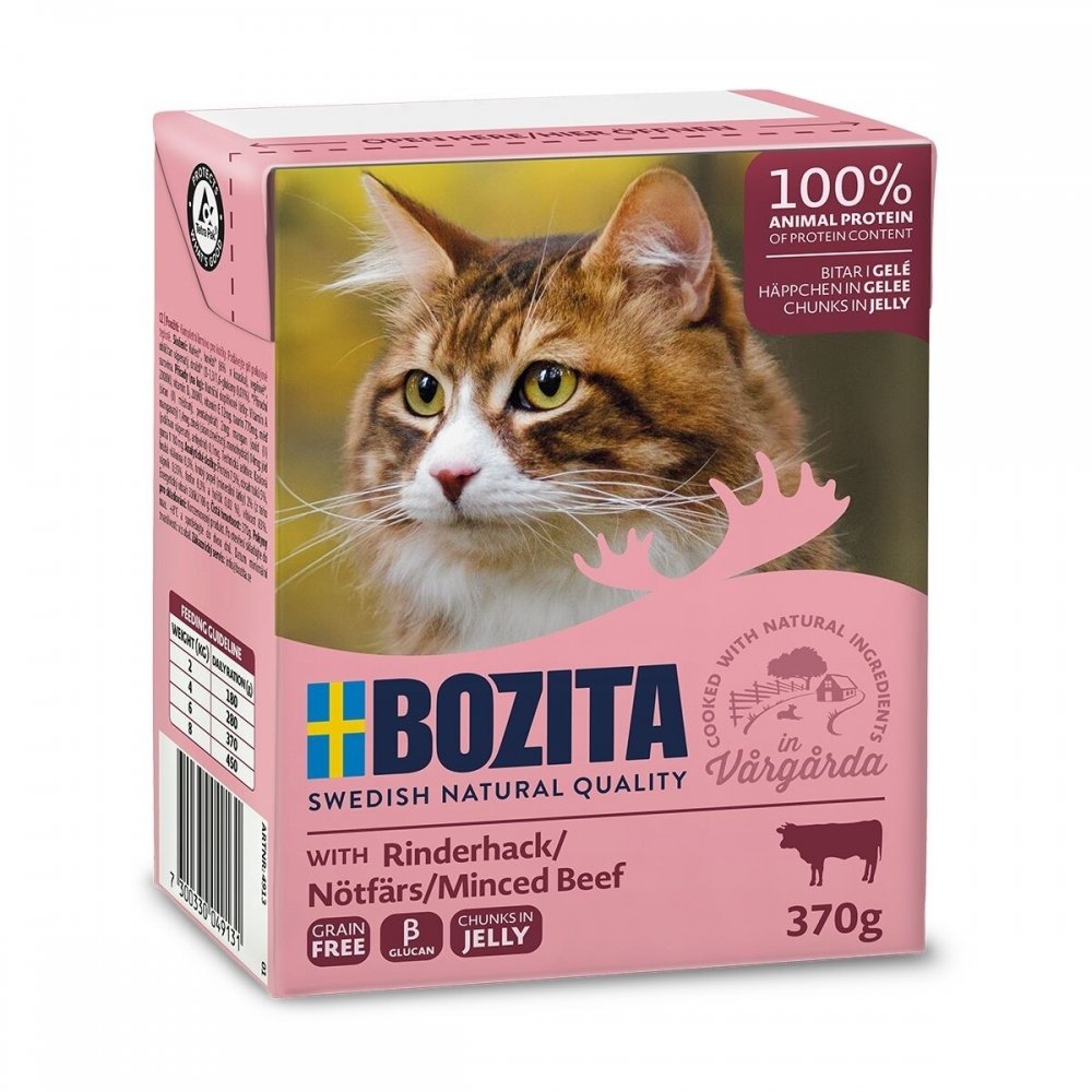 Bozita Biter i Gelé Kjøttdeig 370 g Katt - Kattemat - Våtfôr