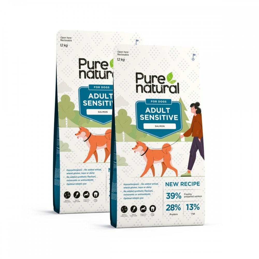 Bilde av Purenatural Dog Adult Sensitive Salmon 2 x 12 kg - Alt til hunden