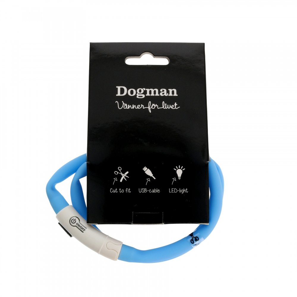 Dogman LED-Halsbånd Silikon (Blå)